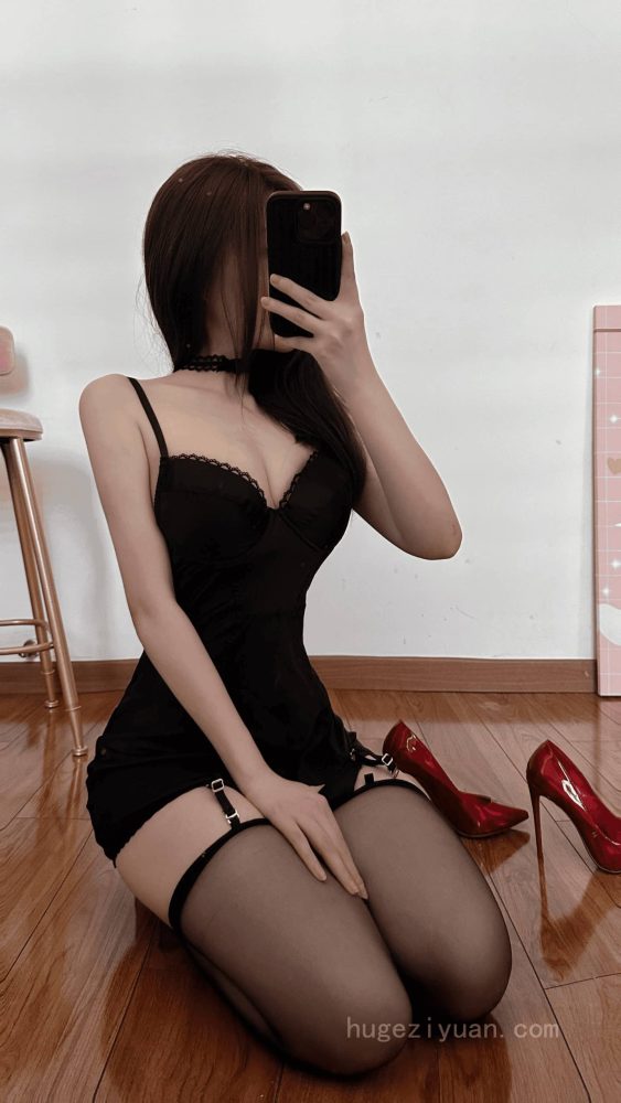 黑丝连衣裙可爱美酱【9P】P6442-虎哥图库