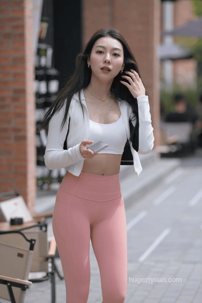 粉色瑜伽裤长发女孩【673P】J3373-虎哥图库