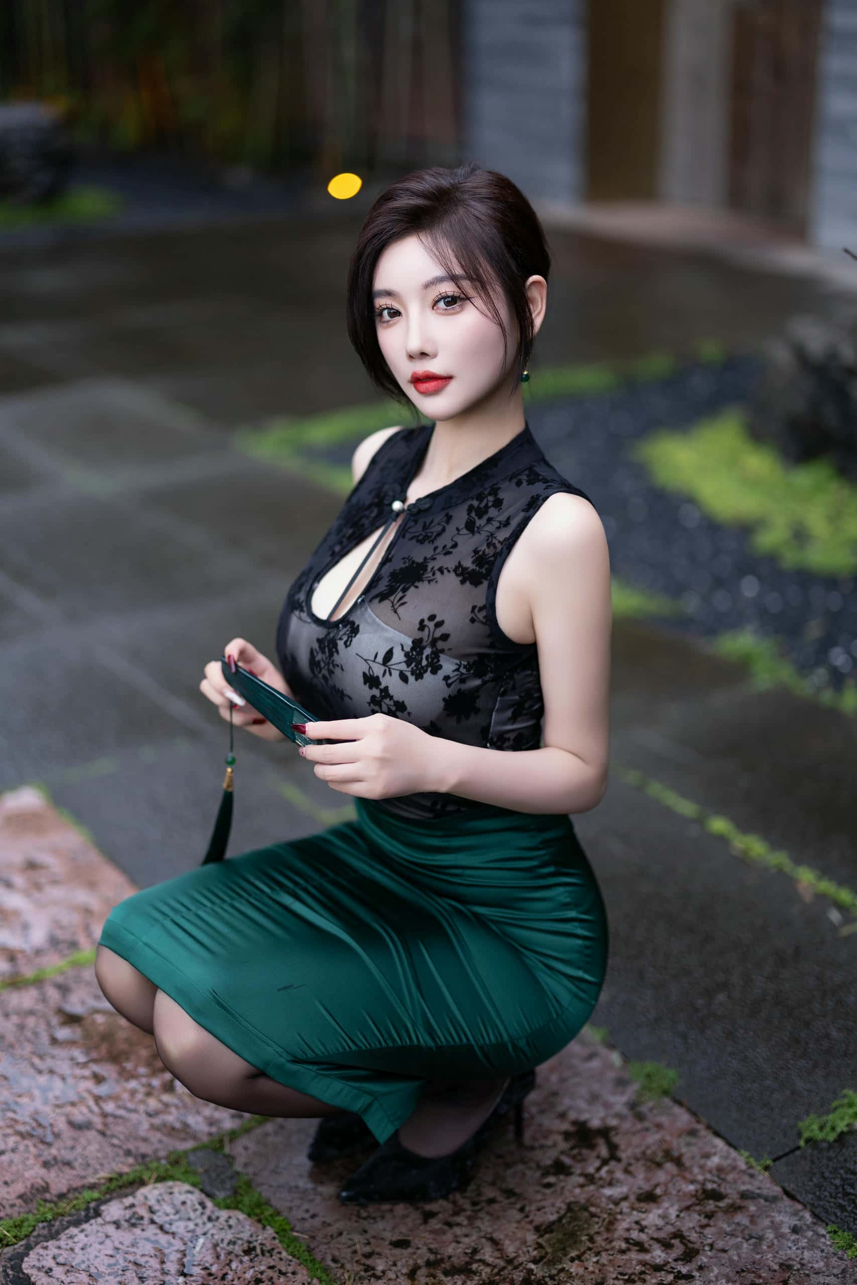 图片[2]-绿色旗袍 – 杨晨晨【87P】P50237-虎哥图库