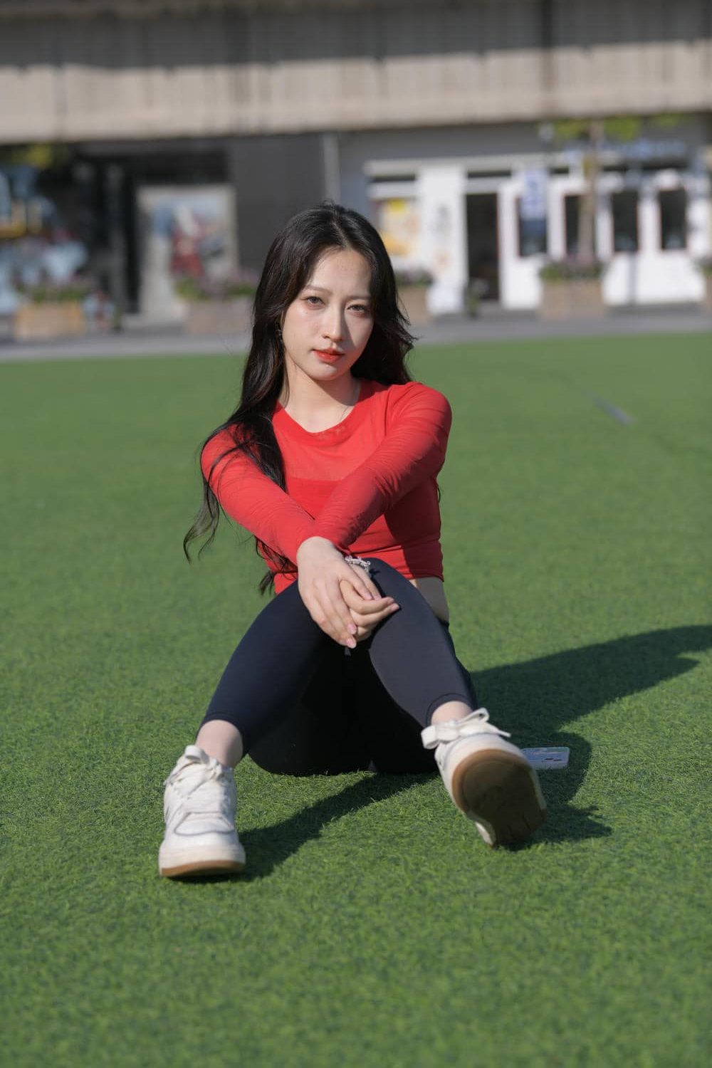 黑色瑜伽裤红色蕾丝美女（687P）M87065-虎哥图库