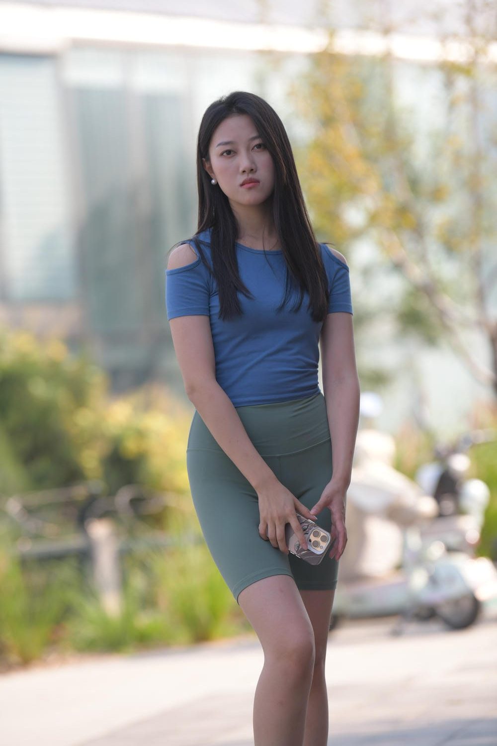 绿色瑜伽短裤美女（402P）M87087-虎哥图库