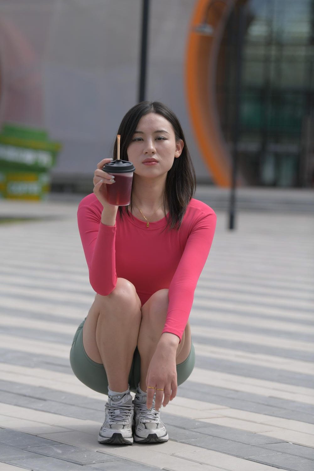 图片[2]-绿色瑜伽短裤运动装[384P] M87131-虎哥图库