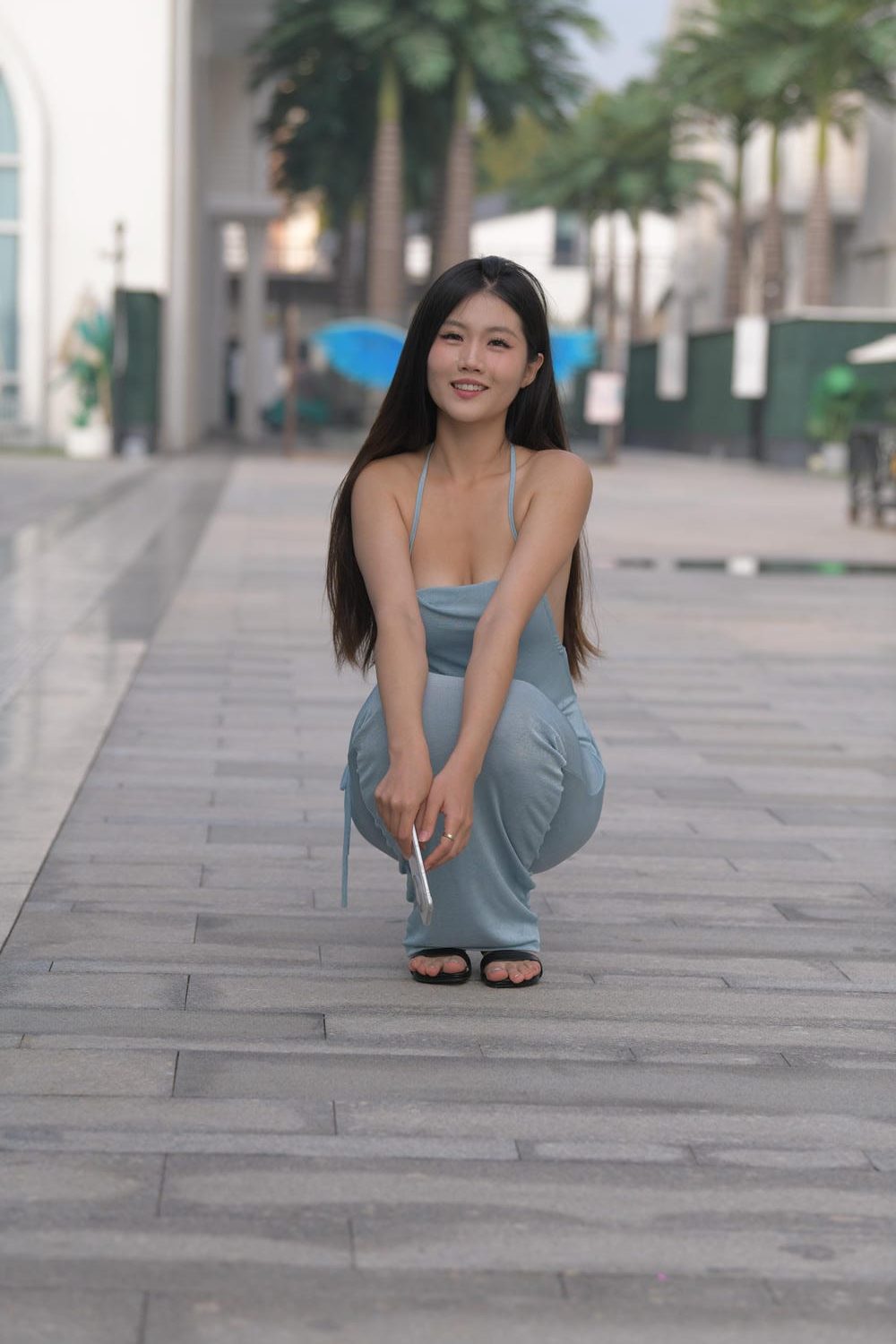 图片[2]-蓝色吊带连衣裙美女［812P 18.0G］M87117-虎哥图库
