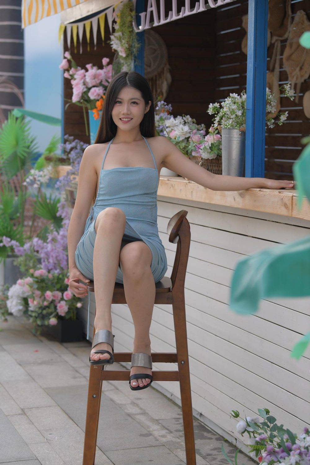 图片[3]-蓝色吊带连衣裙美女［812P 18.0G］M87117-虎哥图库