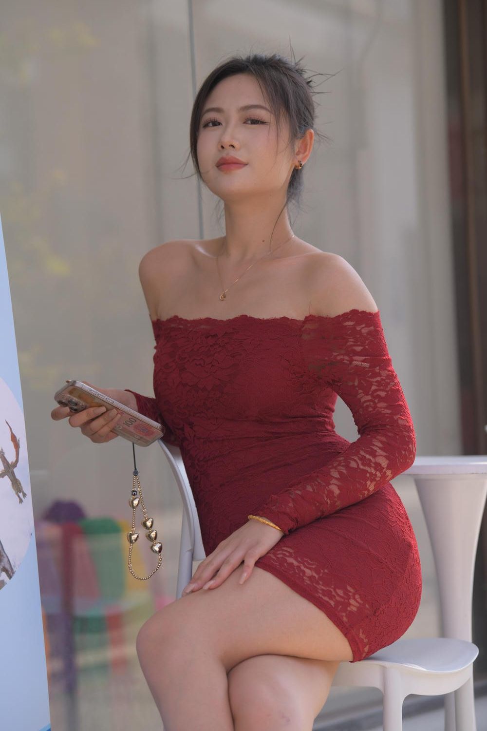 图片[3]-红色蕾丝短裙长腿美女（915P）M87044-虎哥图库